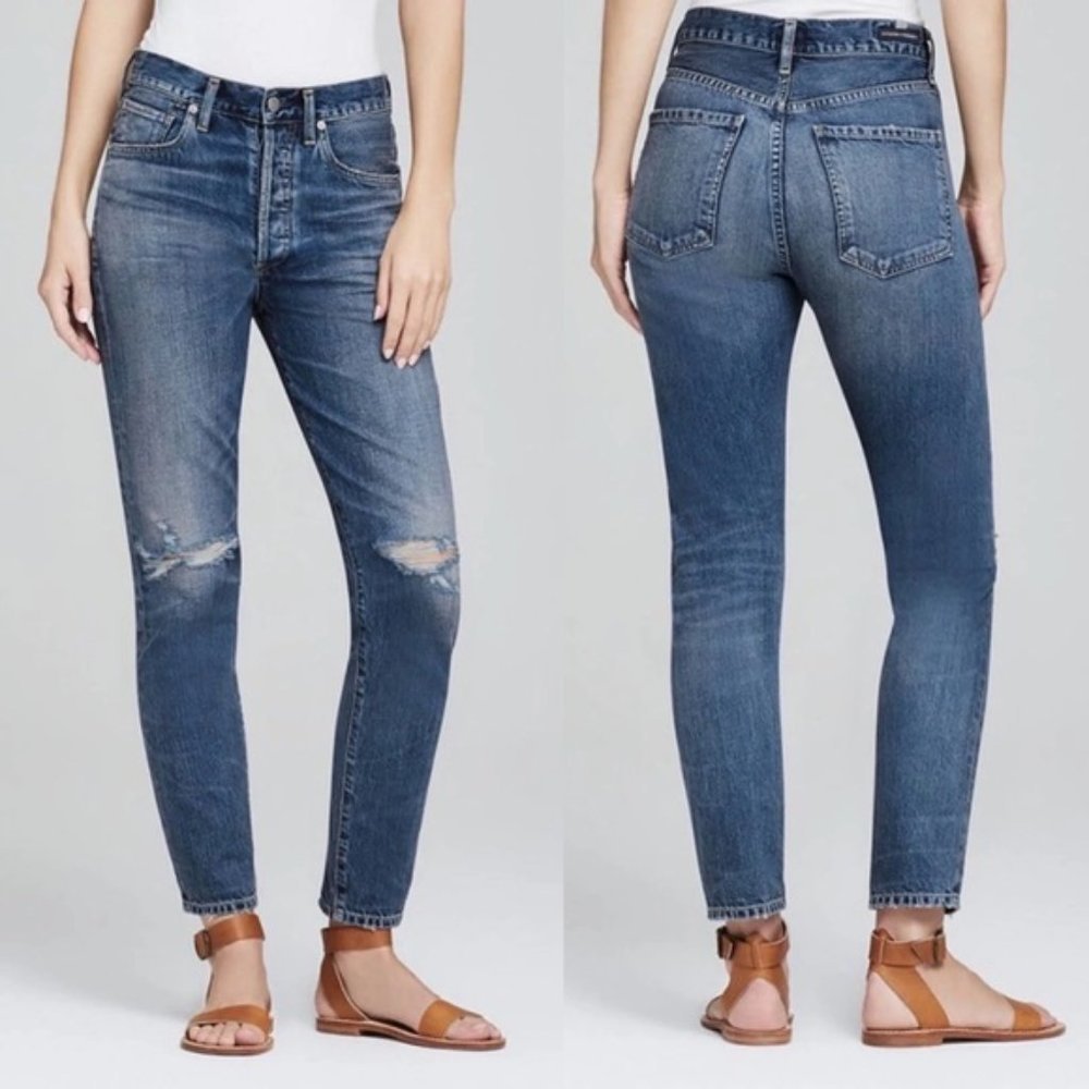 Citizens of Humanity Liya High Rise Classic Fit Crop Jeans - Picture 1 of 13